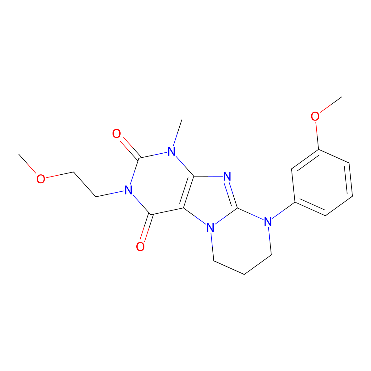 3-(2-methoxyethyl)-9-(3-methoxyphenyl)-1-methyl-7,8-dihydro-6H-purino[7,8-a]pyrimidine-2,4-dione molecular structure, CAS 847244-28-4