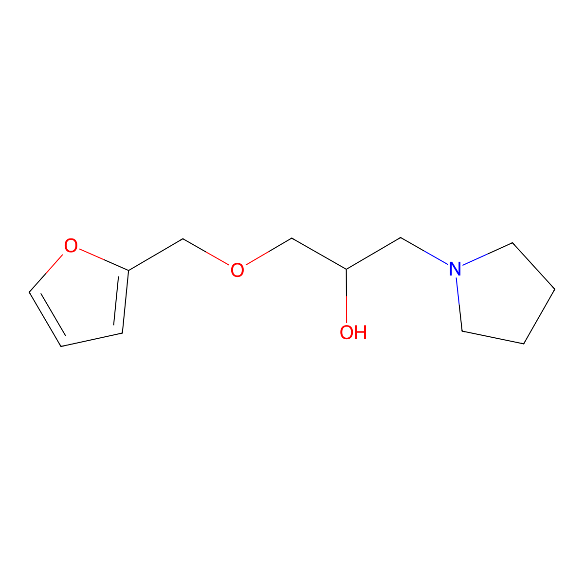 1-(Furan-2-ylmethoxy)-3-(pyrrolidin-1-yl)propan-2-ol molecular structure, CAS 847245-02-7