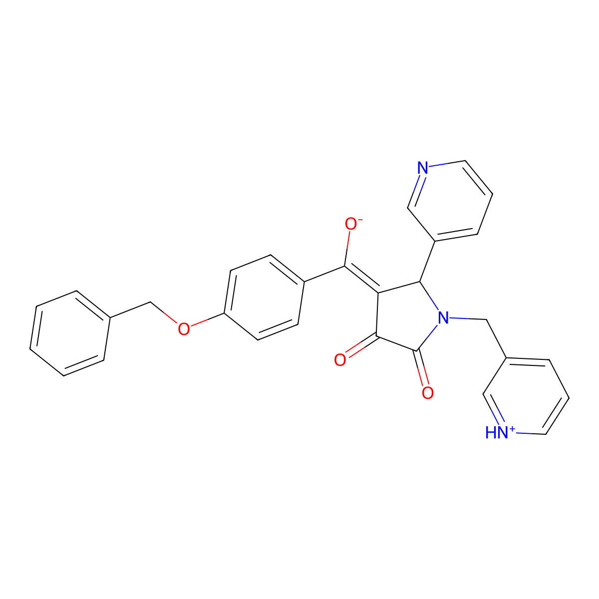 4-[4-(benzyloxy)benzoyl]-3-hydroxy-5-(pyridin-3-yl)-1-[(pyridin-3-yl)methyl]-2,5-dihydro-1H-pyrrol-2-one molecular structure, CAS 847245-23-2