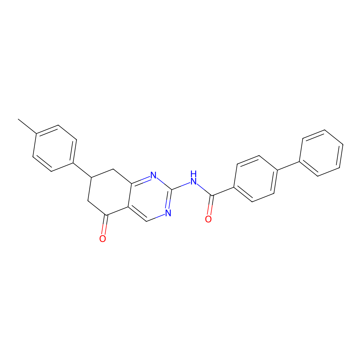 N-[7-(4-methylphenyl)-5-oxo-5,6,7,8-tetrahydroquinazolin-2-yl]biphenyl-4-carboxamide molecular structure, CAS 847245-41-4