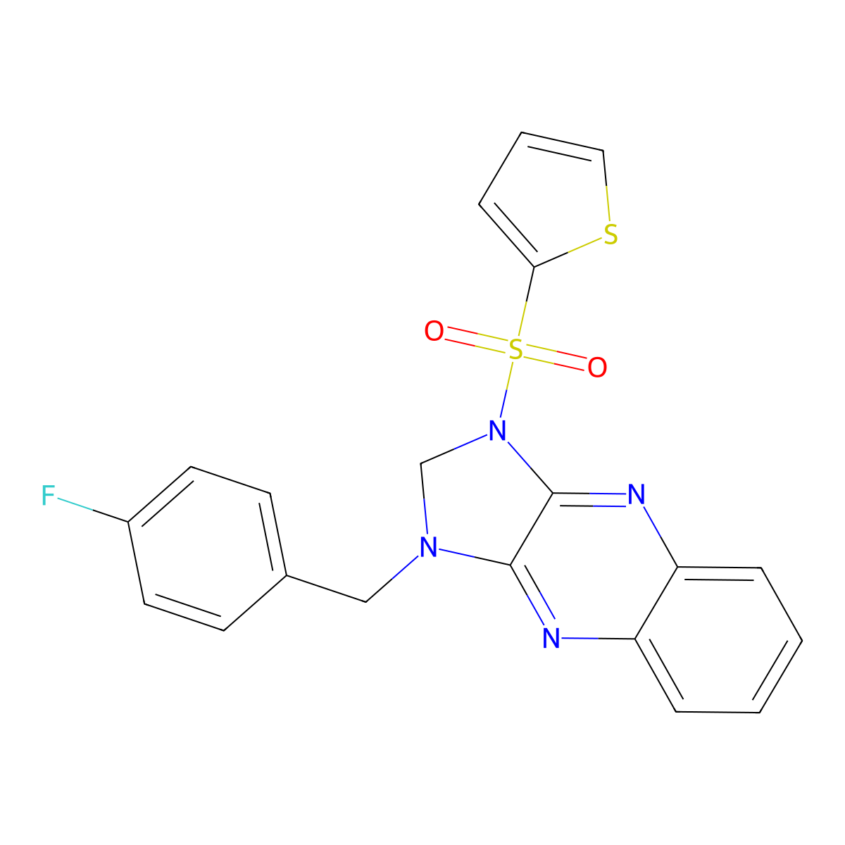 1-(4-fluorobenzyl)-3-(thiophen-2-ylsulfonyl)-2,3-dihydro-1H-imidazo[4,5-b]quinoxaline molecular structure, CAS 847245-58-3