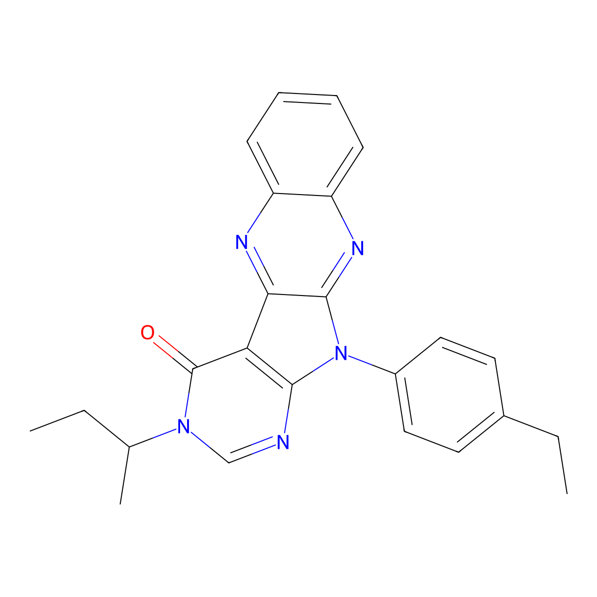 3-sec-butyl-11-(4-ethylphenyl)-3,11-dihydro-4H-pyrimido[5',4':4,5]pyrrolo[2,3-b]quinoxalin-4-one molecular structure, CAS 847246-19-9