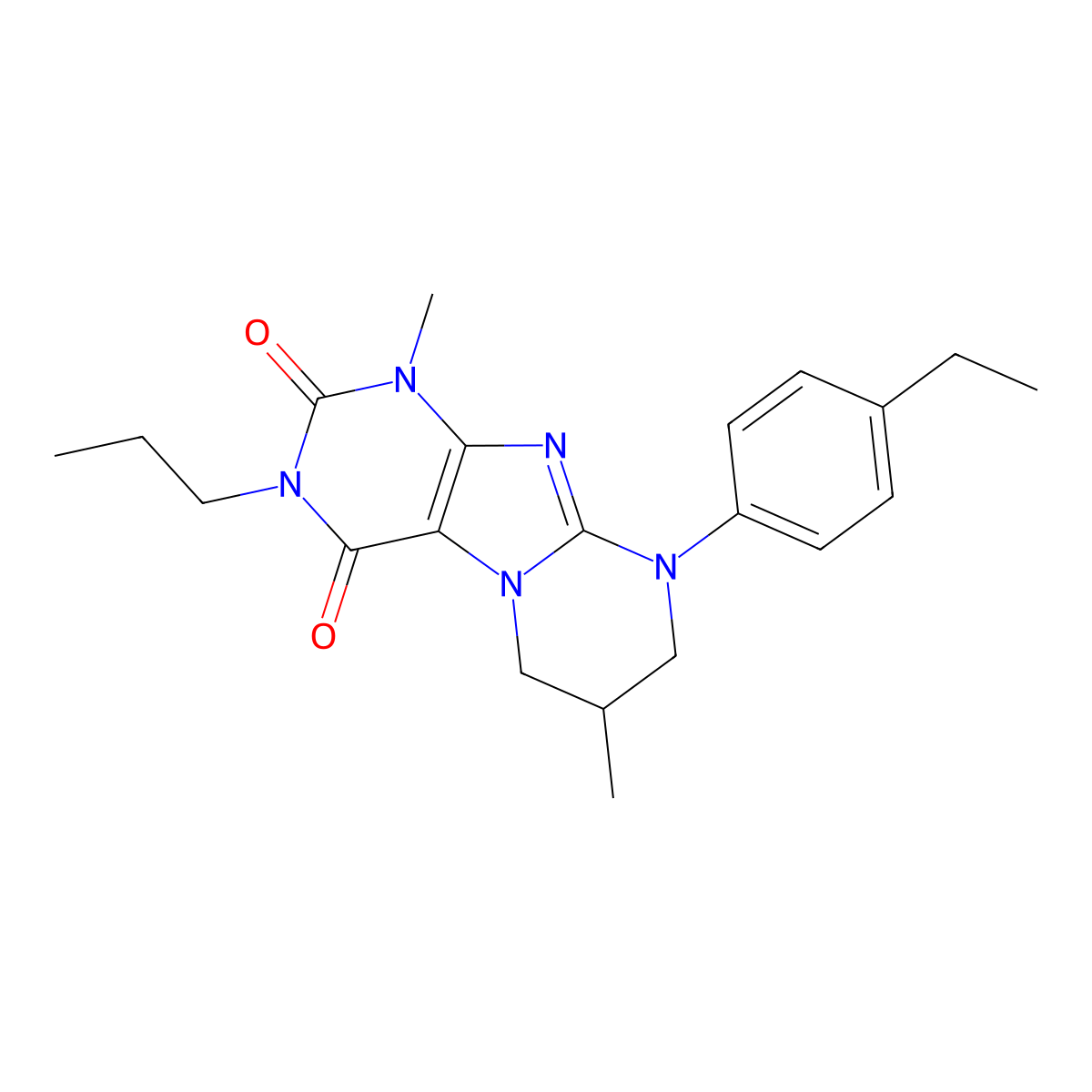 9-(4-ethylphenyl)-1,7-dimethyl-3-propyl-7,8-dihydro-6H-purino[7,8-a]pyrimidine-2,4-dione molecular structure, CAS 847247-08-9