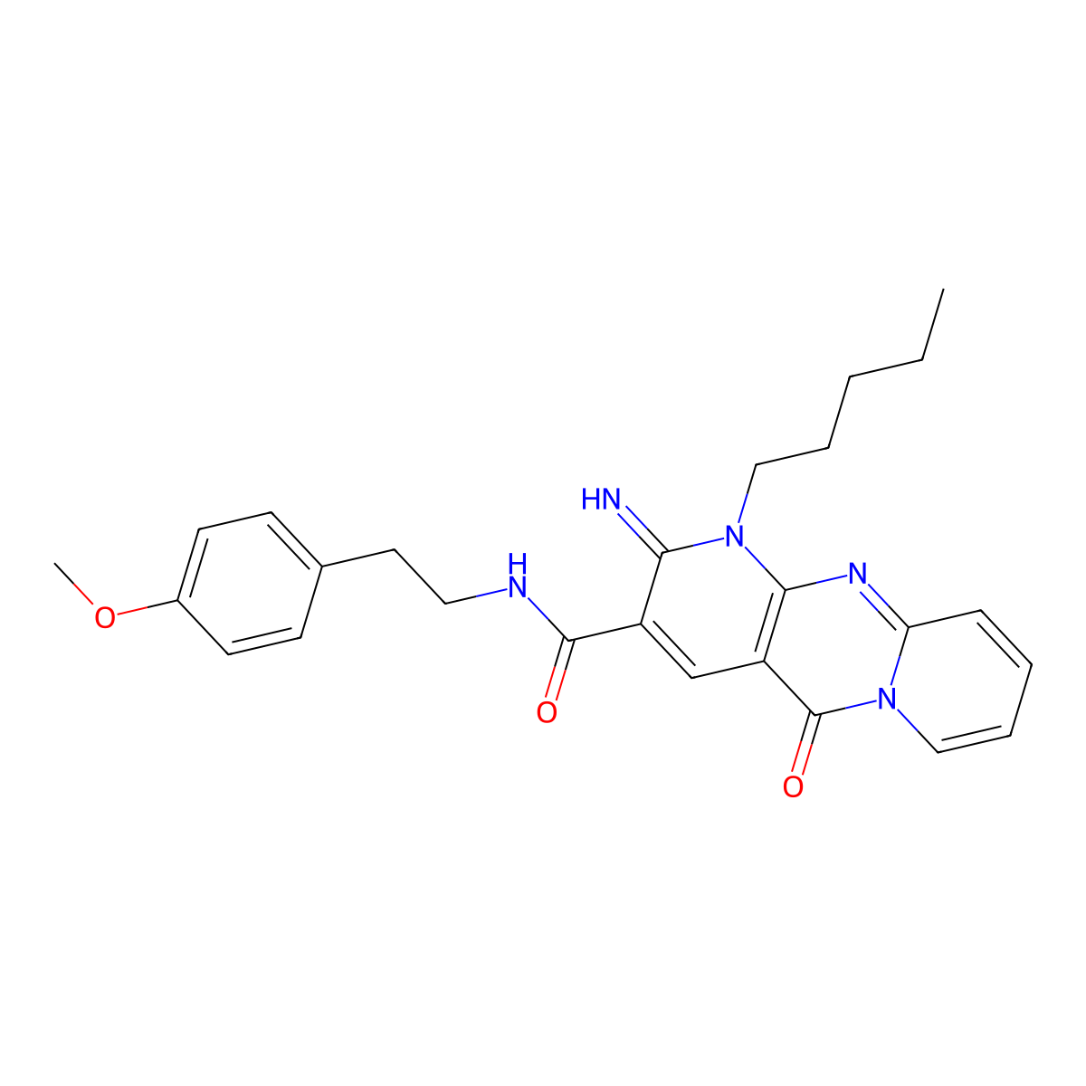 2-imino-N-[2-(4-methoxyphenyl)ethyl]-5-oxo-1-pentyl-1,5-dihydro-2H-dipyrido[1,2-a:2,3-d]pyrimidine-3-carboxamide molecular structure, CAS 847247-99-8