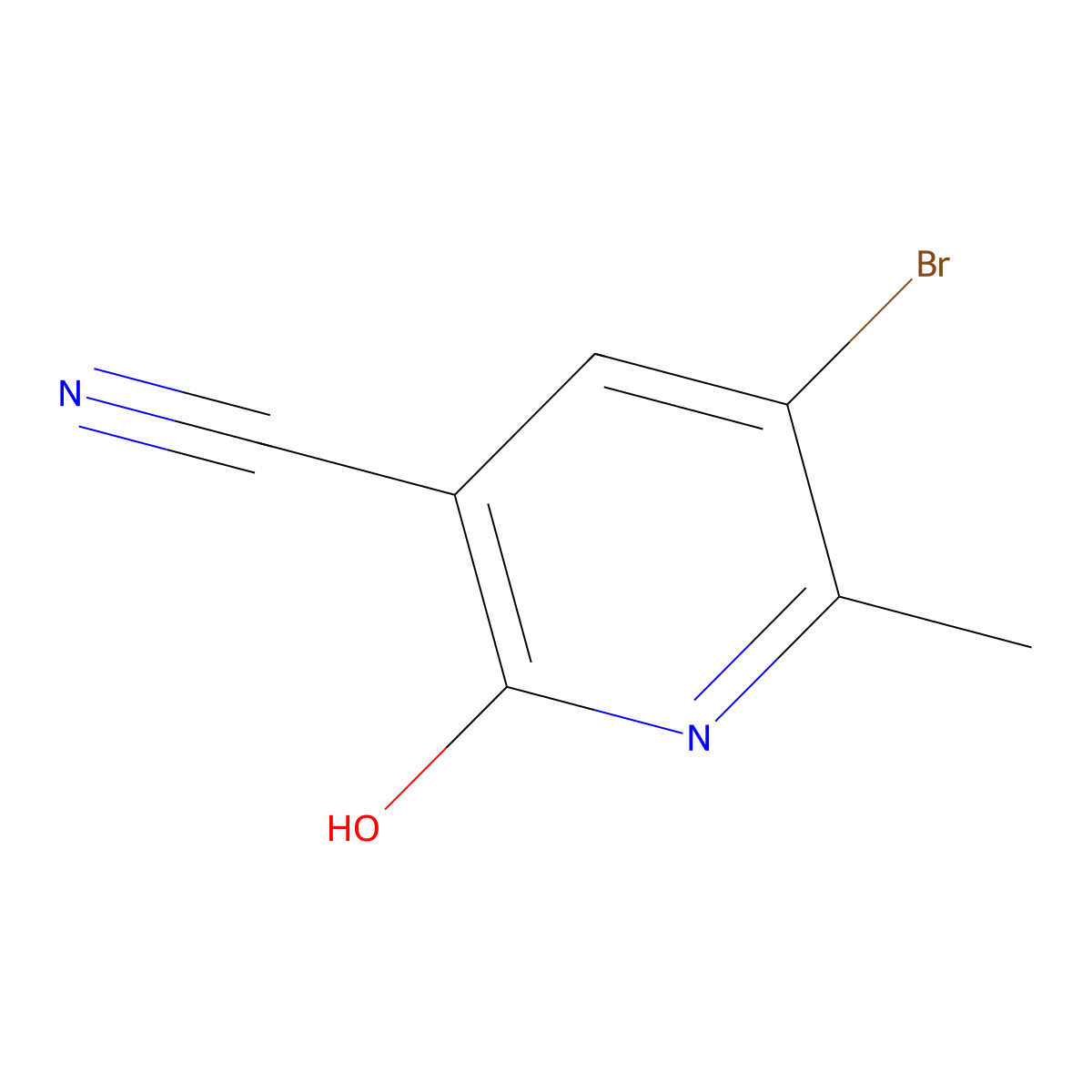 5-Bromo-6-methyl-2-oxo-1,2-dihydropyridine-3-carbonitrile molecular structure, CAS 84725-13-3