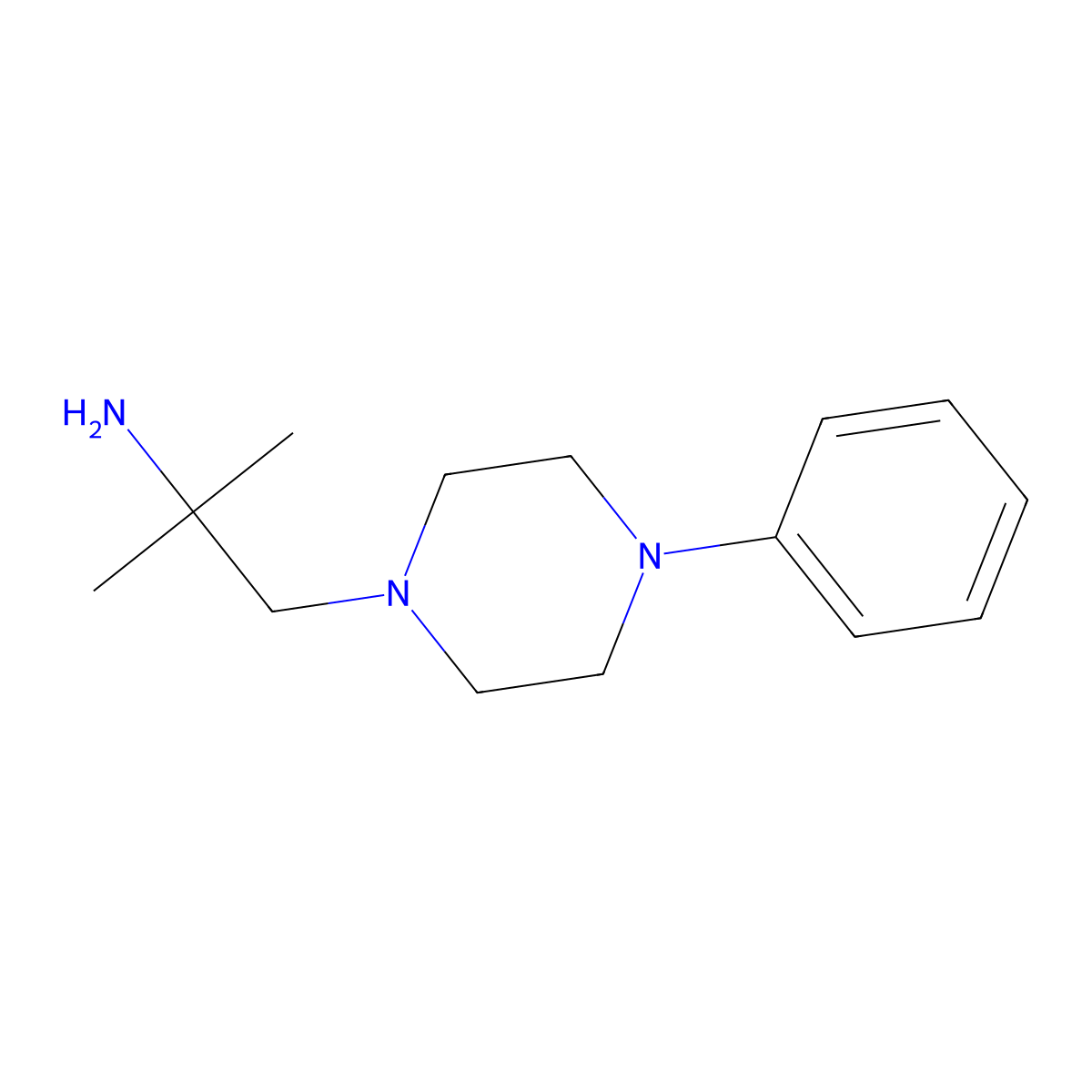 2-Methyl-1-(4-phenylpiperazin-1-yl)propan-2-amine molecular structure, CAS 84725-45-1