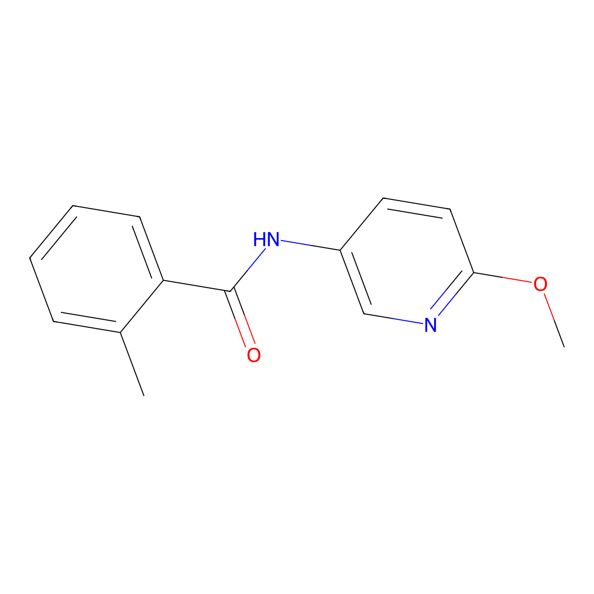 N-(6-methoxy-3-pyridinyl)-2-methylbenzamide molecular structure, CAS 847258-39-3