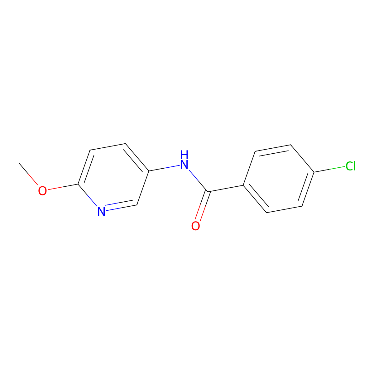4-chloro-N-(6-methoxypyridin-3-yl)benzamide molecular structure, CAS 847258-47-3