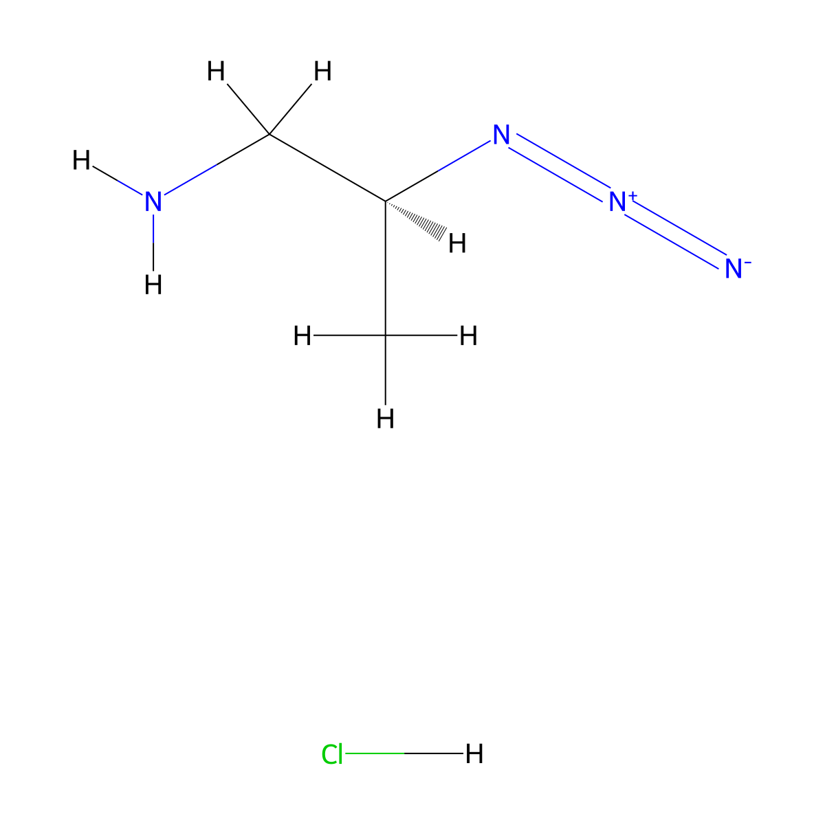 (2S)-2-azidopropan-1-amine hydrochloride molecular structure, CAS 847259-94-3
