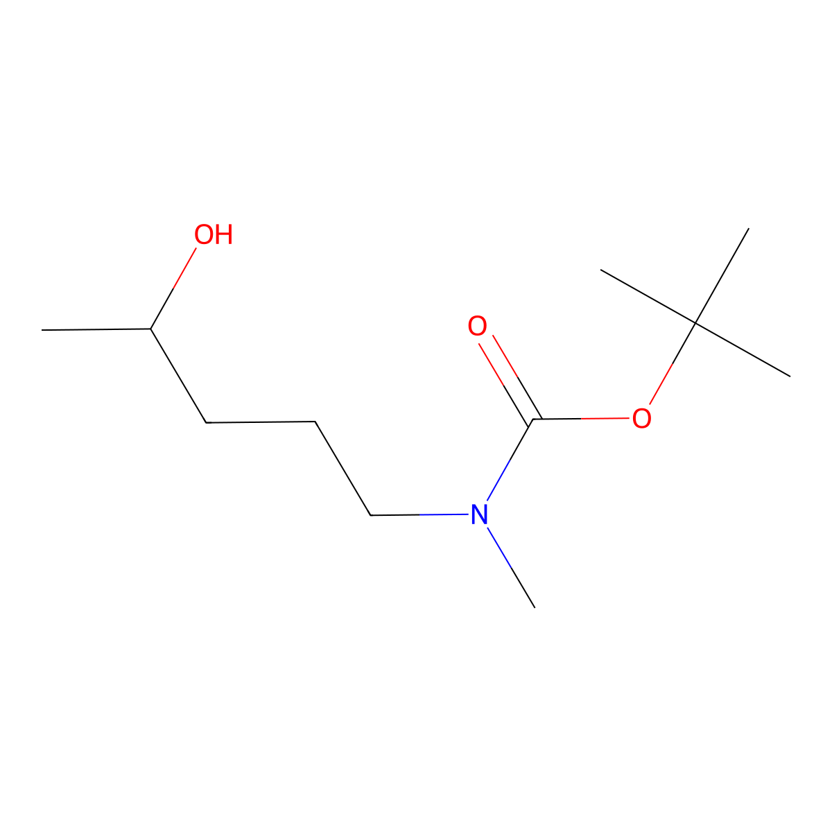 tert-butyl N-(4-hydroxypentyl)-N-methylcarbamate molecular structure, CAS 847260-30-4