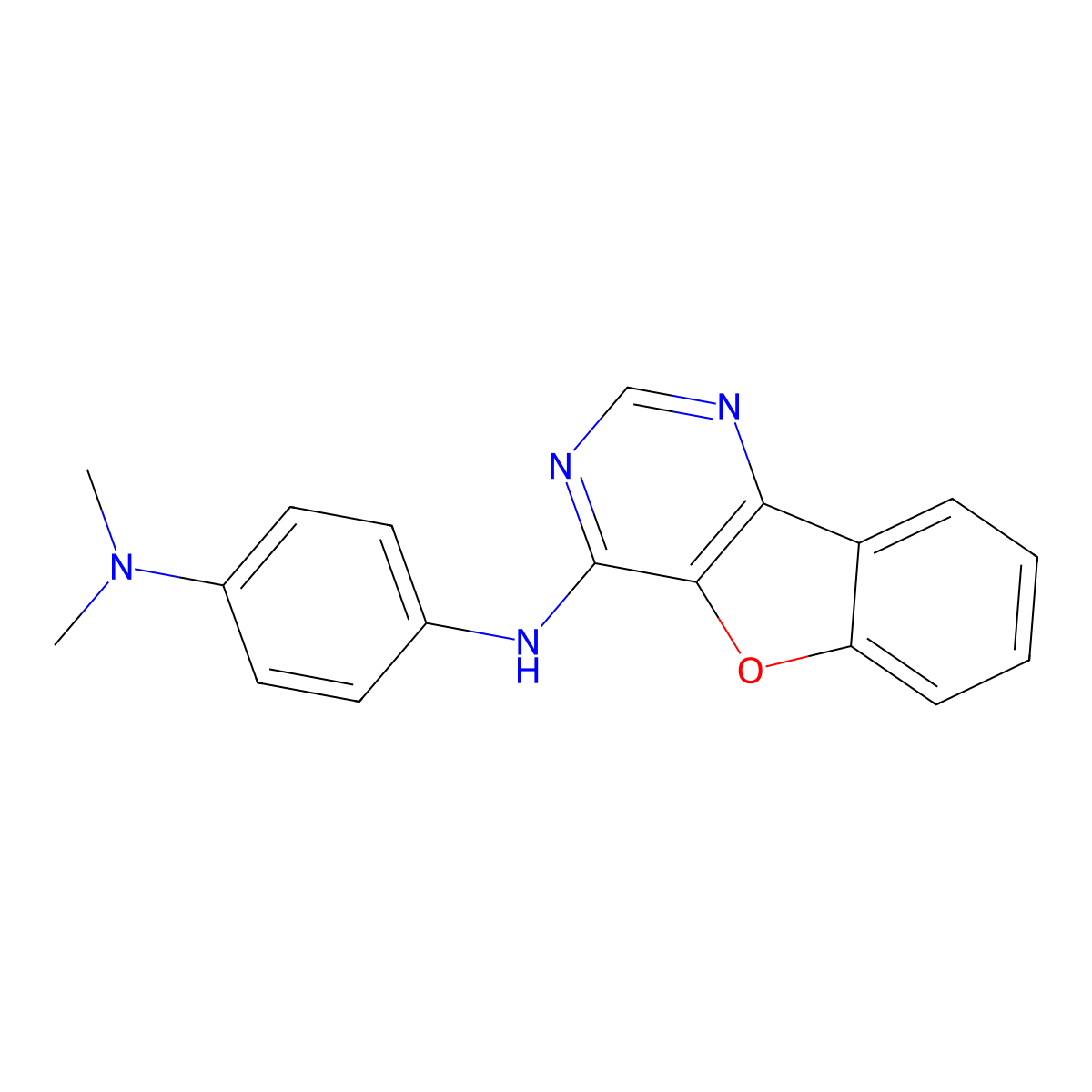 1-N-([1]benzofuro[3,2-d]pyrimidin-4-yl)-4-N,4-N-dimethylbenzene-1,4-diamine molecular structure, CAS 847269-28-7