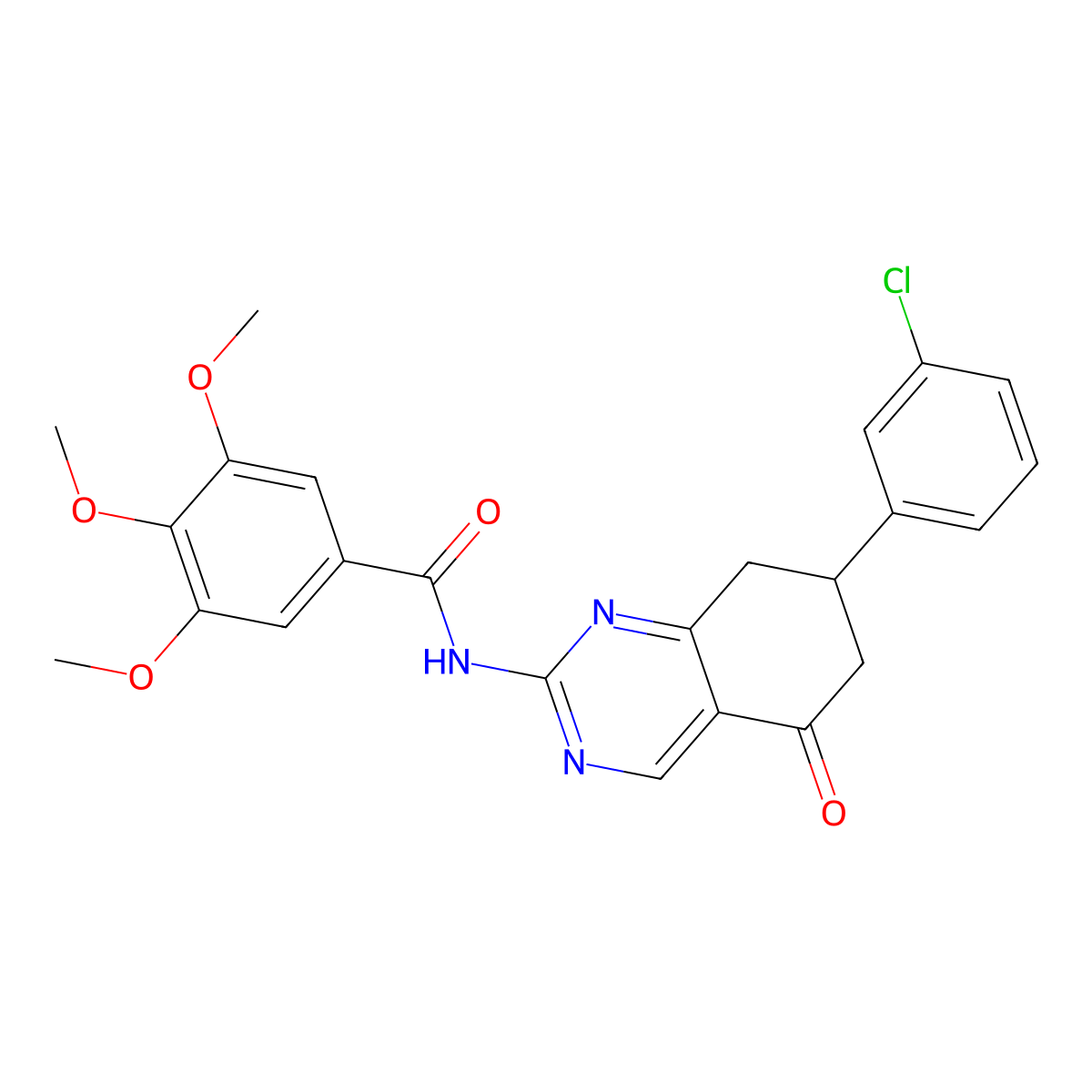 N-[7-(3-chlorophenyl)-5-oxo-5,6,7,8-tetrahydroquinazolin-2-yl]-3,4,5-trimethoxybenzamide molecular structure, CAS 847269-41-4