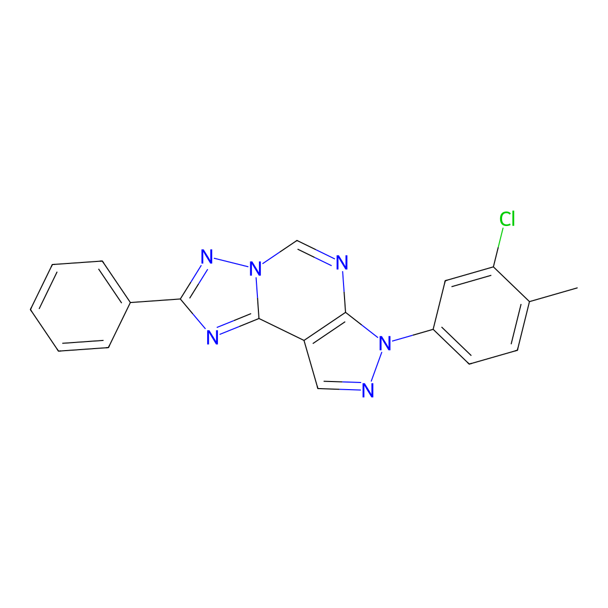 7-(3-chloro-4-methylphenyl)-2-phenyl-7H-pyrazolo[4,3-e][1,2,4]triazolo[1,5-c]pyrimidine molecular structure, CAS 847269-67-4