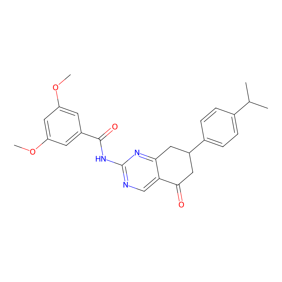 3,5-dimethoxy-N-{5-oxo-7-[4-(propan-2-yl)phenyl]-5,6,7,8-tetrahydroquinazolin-2-yl}benzamide molecular structure, CAS 847269-87-8