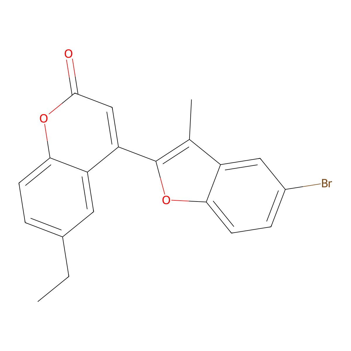 4-(5-bromo-3-methyl-1-benzofuran-2-yl)-6-ethyl-2H-chromen-2-one molecular structure, CAS 847270-04-6