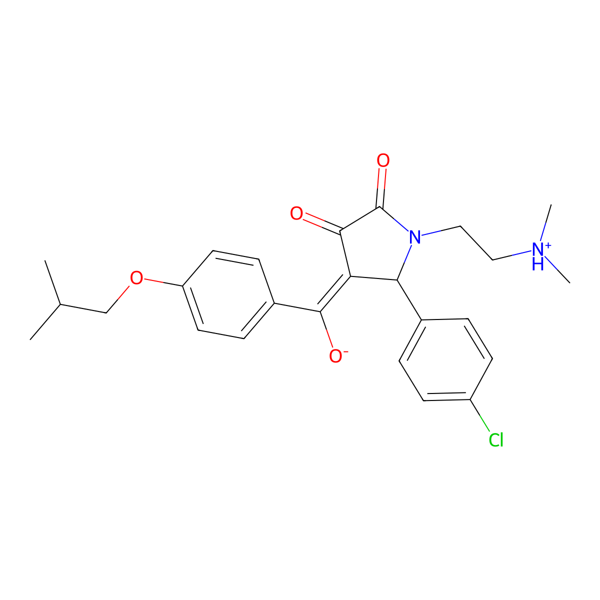 5-(4-chlorophenyl)-1-[2-(dimethylamino)ethyl]-3-hydroxy-4-[4-(2-methylpropoxy)benzoyl]-2,5-dihydro-1H-pyrrol-2-one molecular structure, CAS 847270-72-8