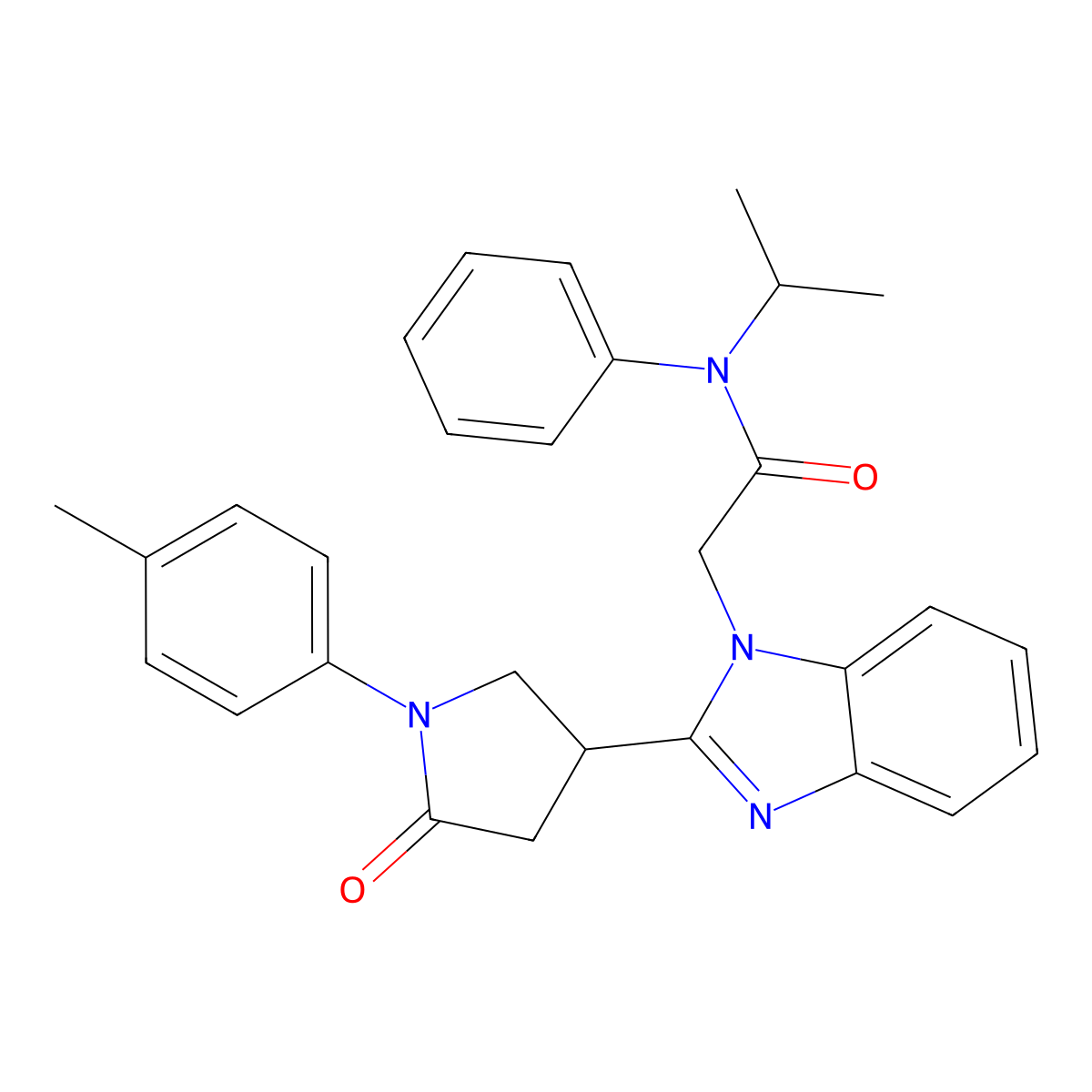 2-[2-[1-(4-methylphenyl)-5-oxopyrrolidin-3-yl]benzimidazol-1-yl]-N-phenyl-N-propan-2-ylacetamide molecular structure, CAS 847272-42-8