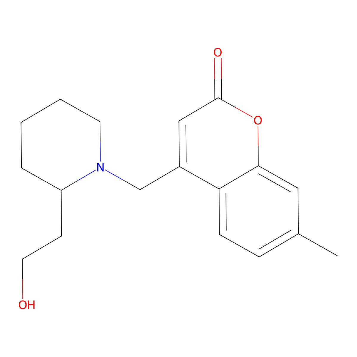 4-[[2-(2-Hydroxyethyl)piperidin-1-yl]methyl]-7-methylchromen-2-one molecular structure, CAS 847272-87-1