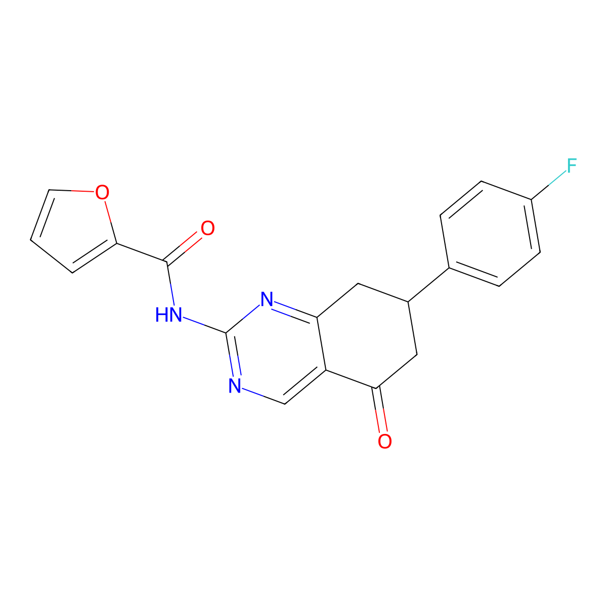 N-[7-(4-fluorophenyl)-5-oxo-5,6,7,8-tetrahydroquinazolin-2-yl]furan-2-carboxamide molecular structure, CAS 847273-32-9