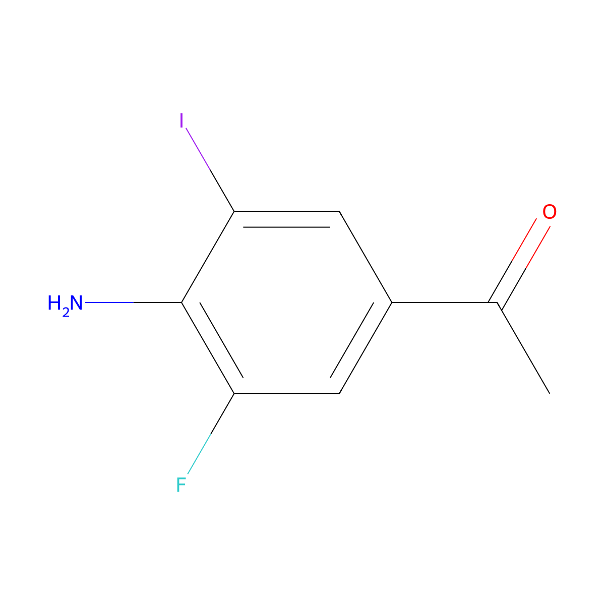 1-(4-Amino-3-fluoro-5-iodophenyl)ethan-1-one molecular structure, CAS 84731-71-5