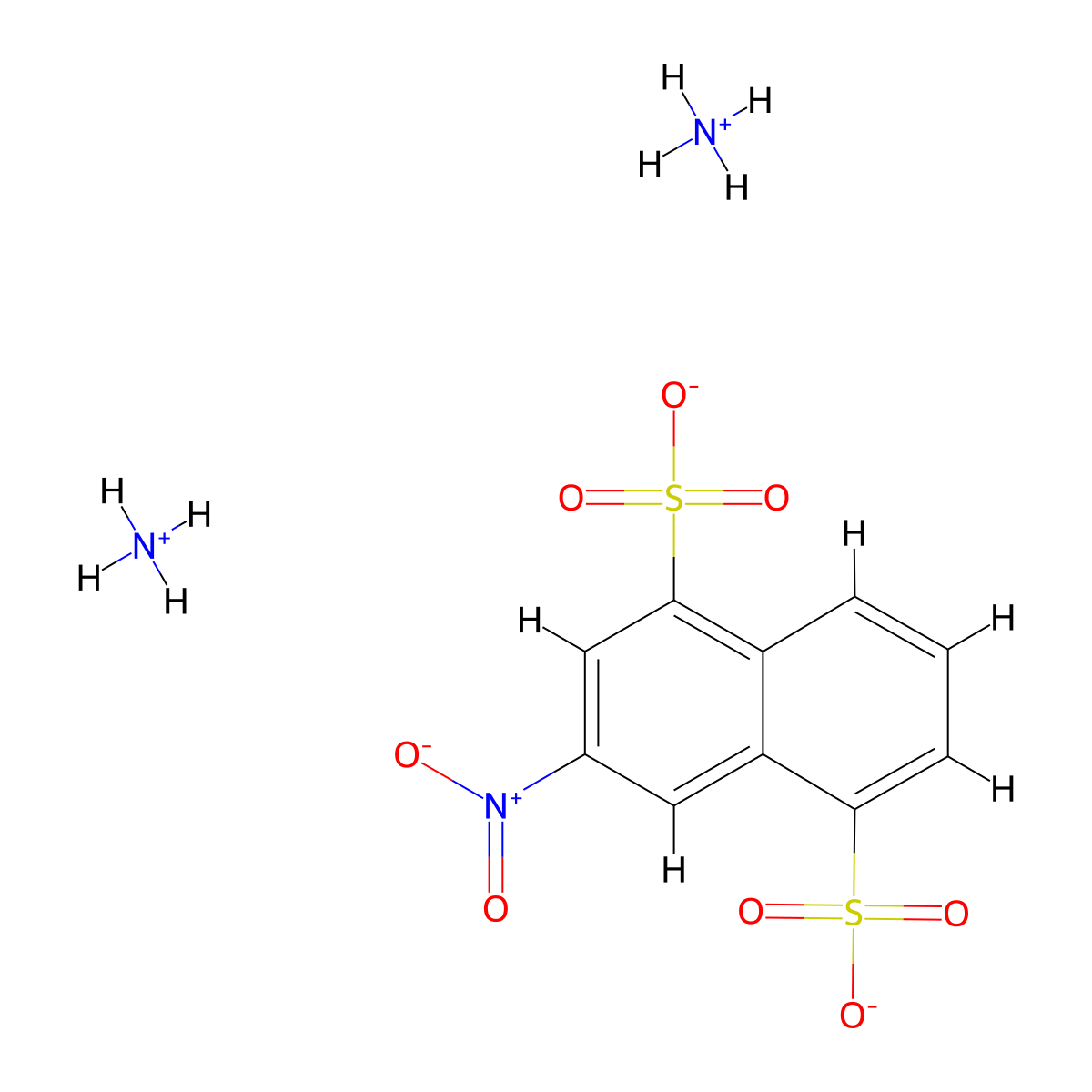1,5-Naphthalenedisulfonic acid, 3-nitro-, ammonium salt (1:2) molecular structure, CAS 84732-26-3