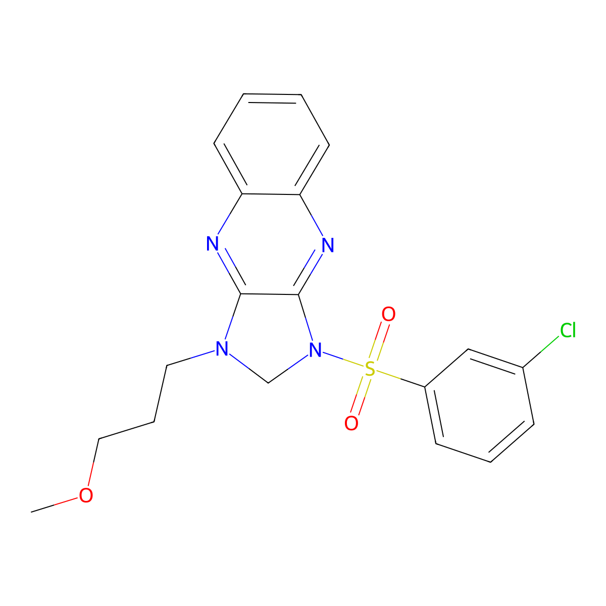 1-((3-chlorophenyl)sulfonyl)-3-(3-methoxypropyl)-2,3-dihydro-1H-imidazo[4,5-b]quinoxaline molecular structure, CAS 847335-95-9