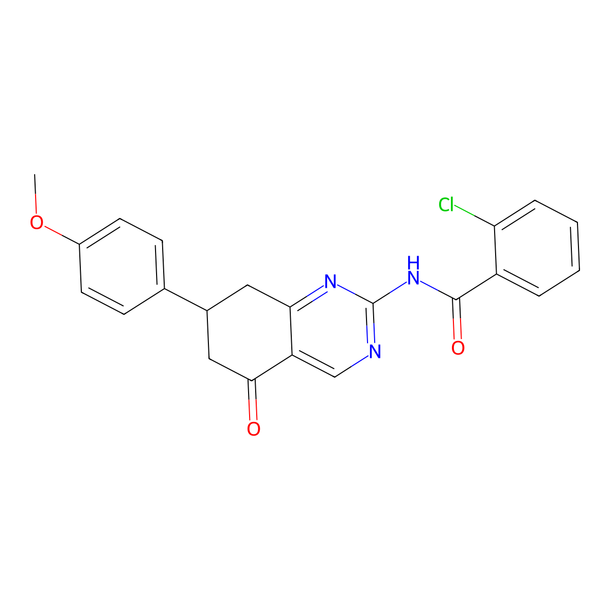 2-chloro-N-(7-(4-methoxyphenyl)-5-oxo-5,6,7,8-tetrahydroquinazolin-2-yl)benzamide molecular structure, CAS 847337-37-5