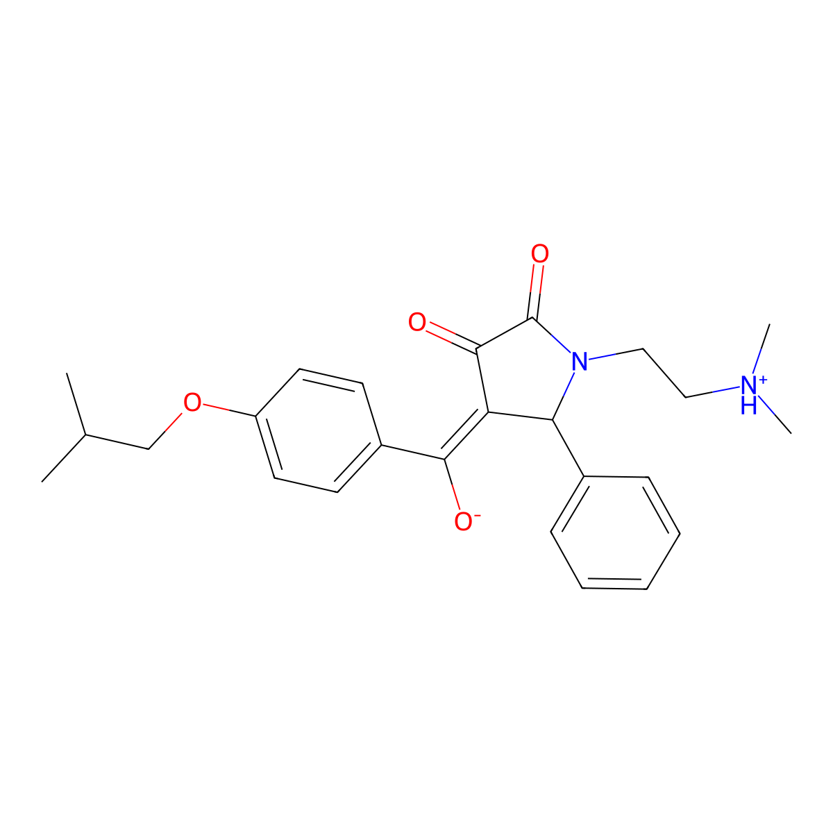 1-[2-(dimethylamino)ethyl]-3-hydroxy-4-[4-(2-methylpropoxy)benzoyl]-5-phenyl-2,5-dihydro-1H-pyrrol-2-one molecular structure, CAS 847339-18-8