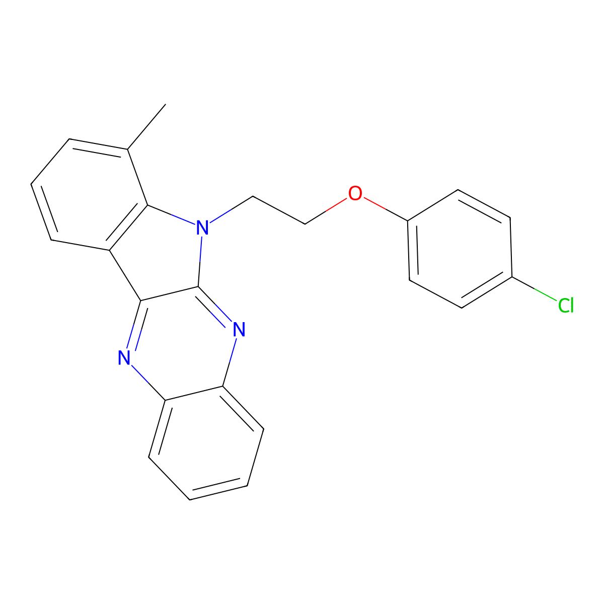 6-[2-(4-chlorophenoxy)ethyl]-7-methyl-6H-indolo[2,3-b]quinoxaline molecular structure, CAS 847339-23-5