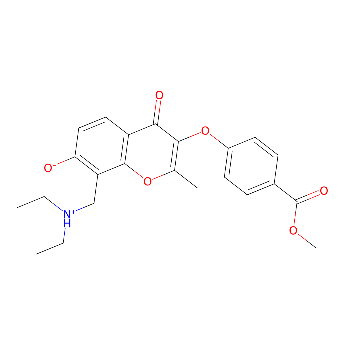 methyl 4-({8-[(diethylamino)methyl]-7-hydroxy-2-methyl-4-oxo-4H-chromen-3-yl}oxy)benzoate molecular structure, CAS 847340-14-1