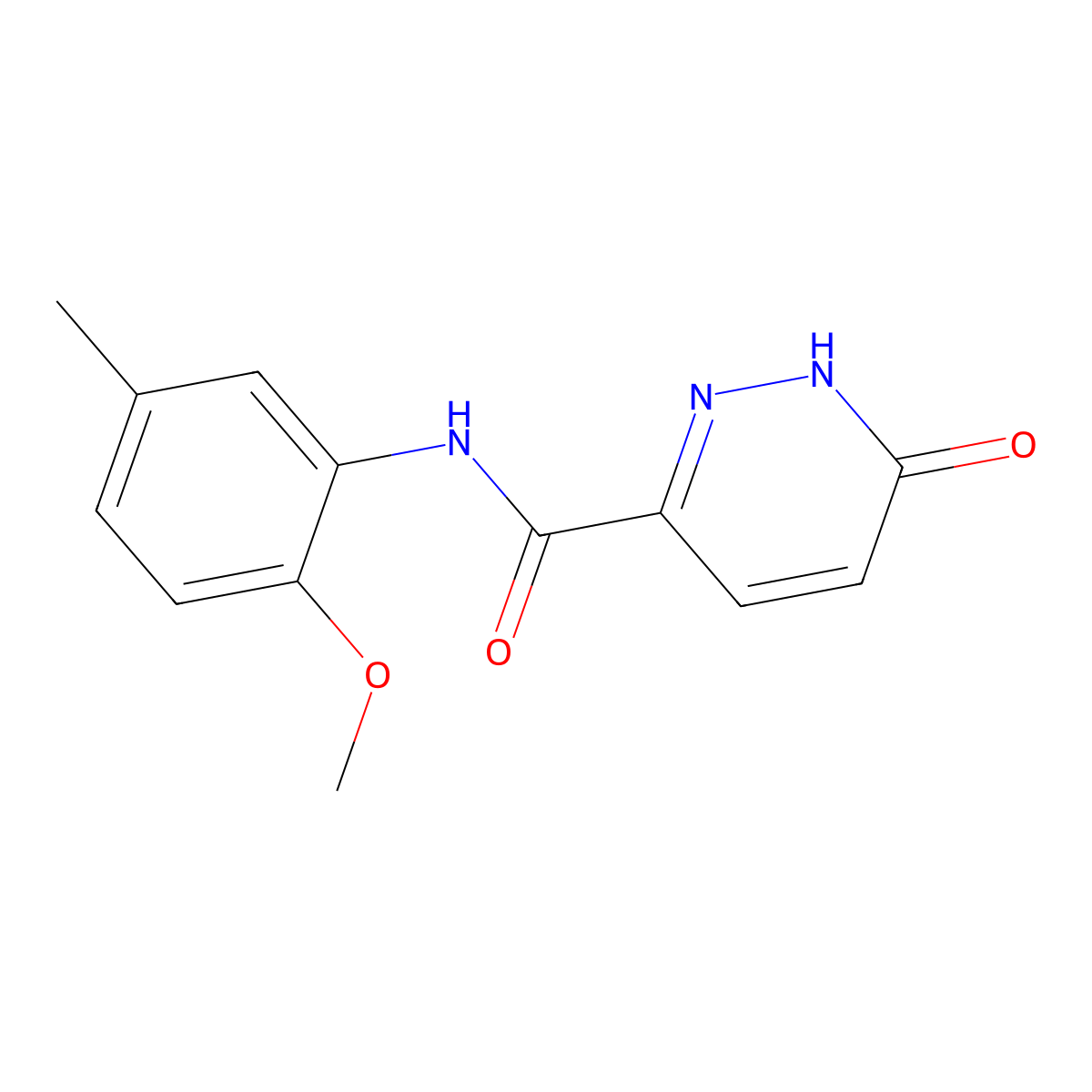 N-(2-methoxy-5-methylphenyl)-6-oxo-1,6-dihydropyridazine-3-carboxamide molecular structure, CAS 847340-51-6
