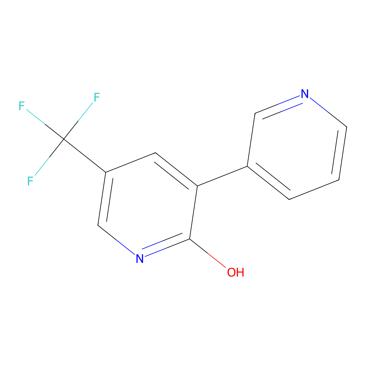 3-(Pyridin-3-yl)-5-(trifluoromethyl)pyridin-2-ol molecular structure, CAS 847346-12-7