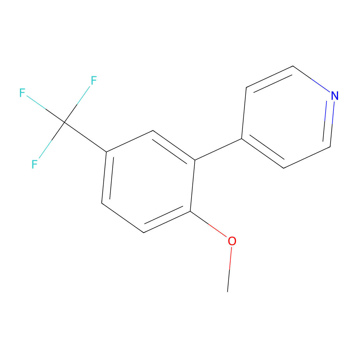 4-(2-Methoxy-5-(trifluoromethyl)phenyl)pyridine molecular structure, CAS 847349-27-3