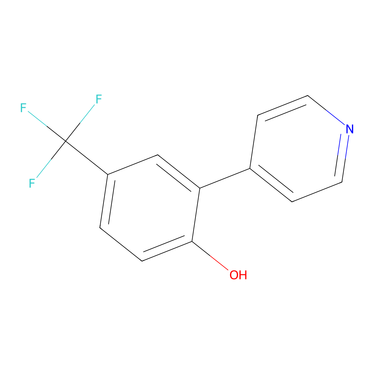 2-(Pyridin-4-yl)-4-(trifluoromethyl)phenol molecular structure, CAS 847349-28-4