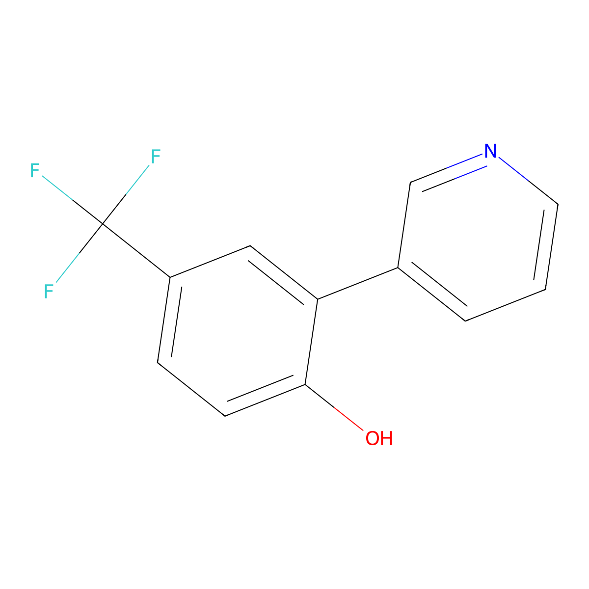 2-(Pyridin-3-yl)-4-(trifluoromethyl)phenol molecular structure, CAS 847349-44-4