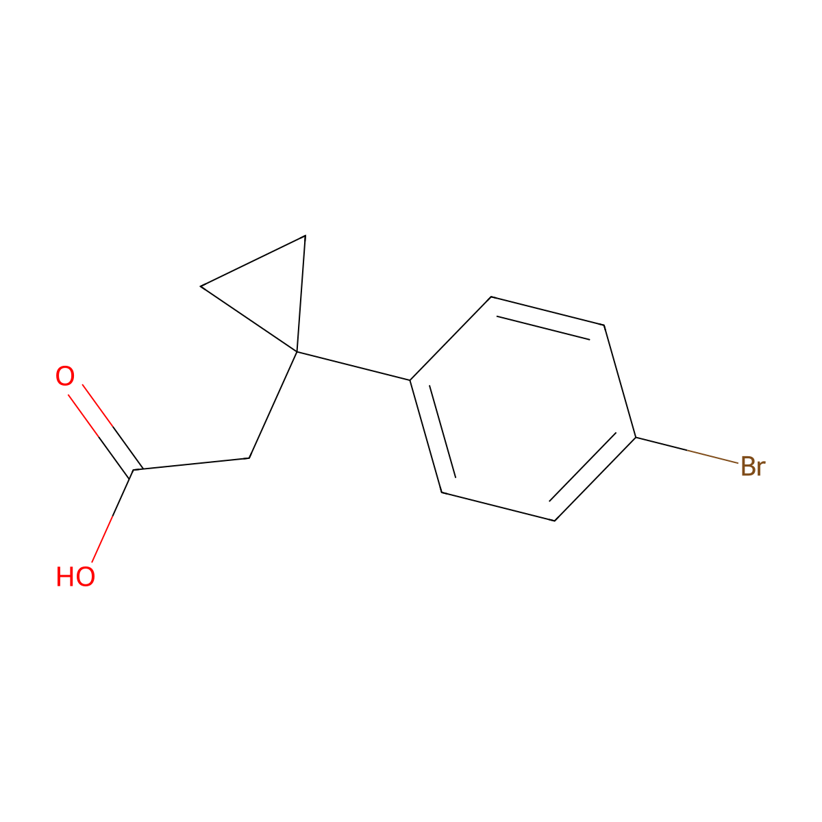 2-[1-(4-Bromophenyl)cyclopropyl]acetic acid molecular structure, CAS 847359-06-2