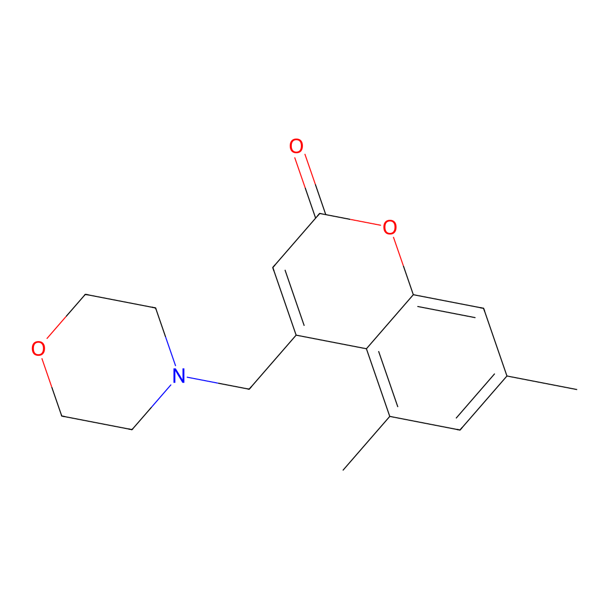 5,7-Dimethyl-4-(morpholin-4-ylmethyl)chromen-2-one molecular structure, CAS 847364-88-9
