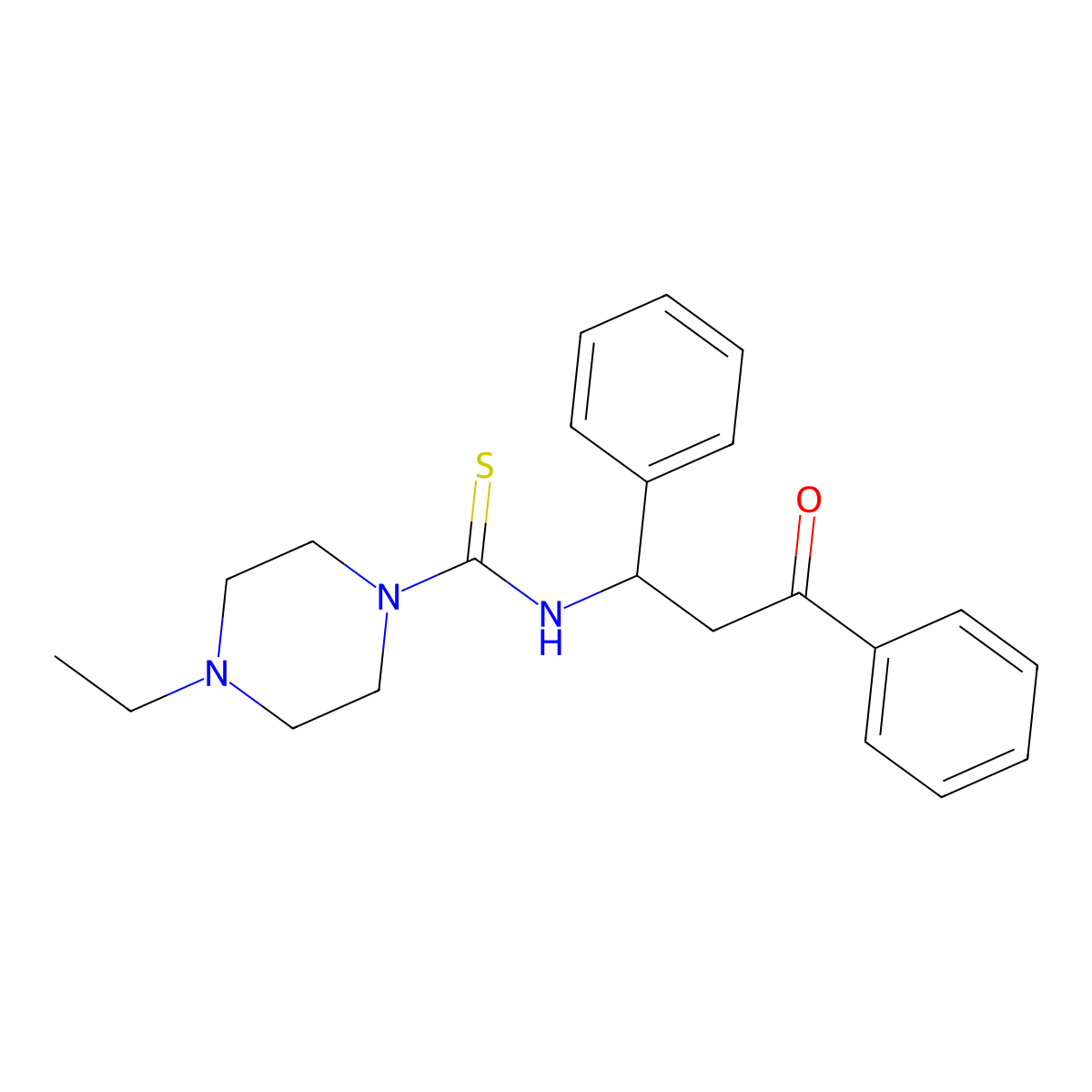 4-ethyl-N-(3-oxo-1,3-diphenylpropyl)piperazine-1-carbothioamide molecular structure, CAS 847366-71-6