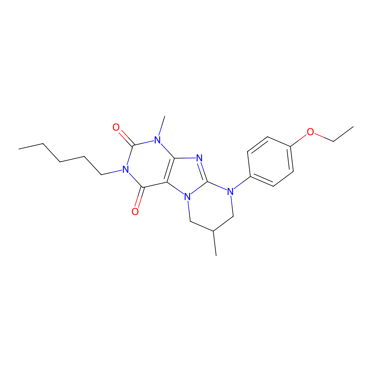 9-(4-ethoxyphenyl)-1,7-dimethyl-3-pentyl-7,8-dihydro-6H-purino[7,8-a]pyrimidine-2,4-dione molecular structure, CAS 847366-74-9