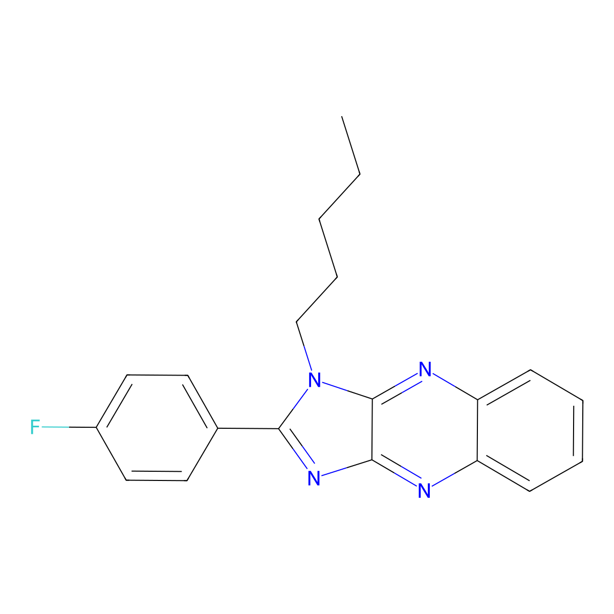 2-(4-Fluorophenyl)-3-pentylimidazo[4,5-b]quinoxaline molecular structure, CAS 847367-01-5