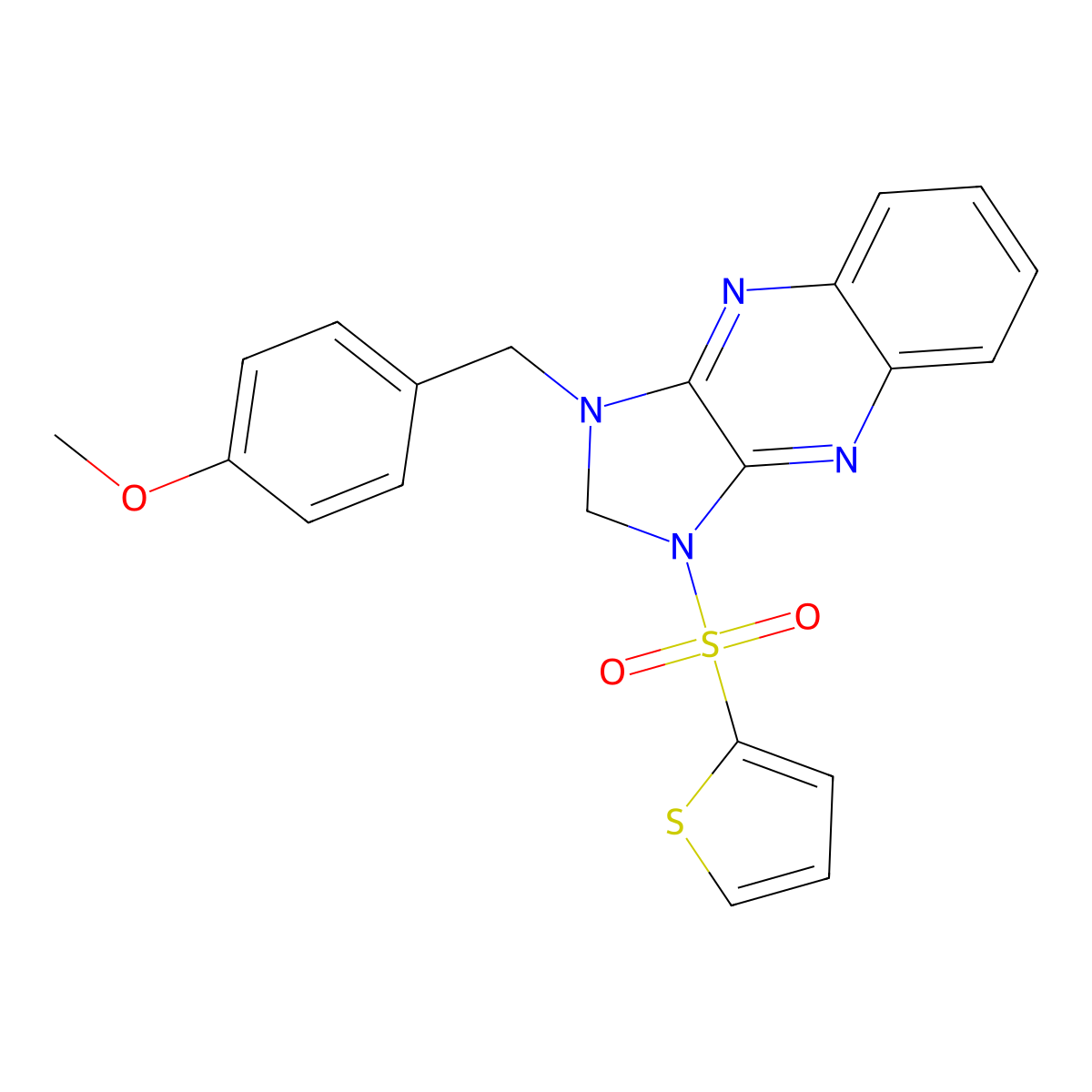 1-(4-methoxybenzyl)-3-(thiophen-2-ylsulfonyl)-2,3-dihydro-1H-imidazo[4,5-b]quinoxaline molecular structure, CAS 847367-70-8