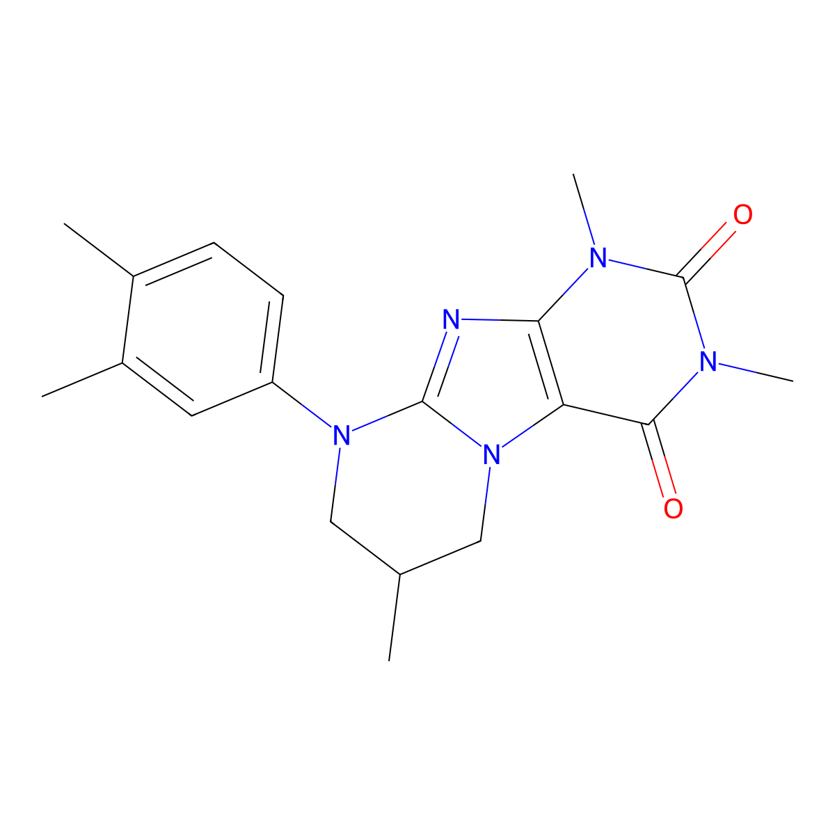 9-(3,4-dimethylphenyl)-1,3,7-trimethyl-7,8-dihydro-6H-purino[7,8-a]pyrimidine-2,4-dione molecular structure, CAS 847368-05-2