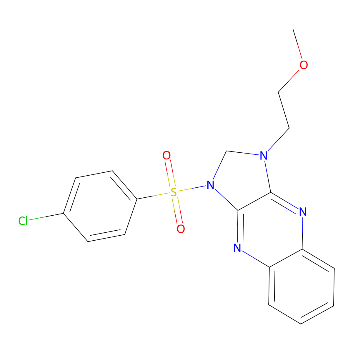 1-((4-chlorophenyl)sulfonyl)-3-(2-methoxyethyl)-2,3-dihydro-1H-imidazo[4,5-b]quinoxaline molecular structure, CAS 847368-89-2