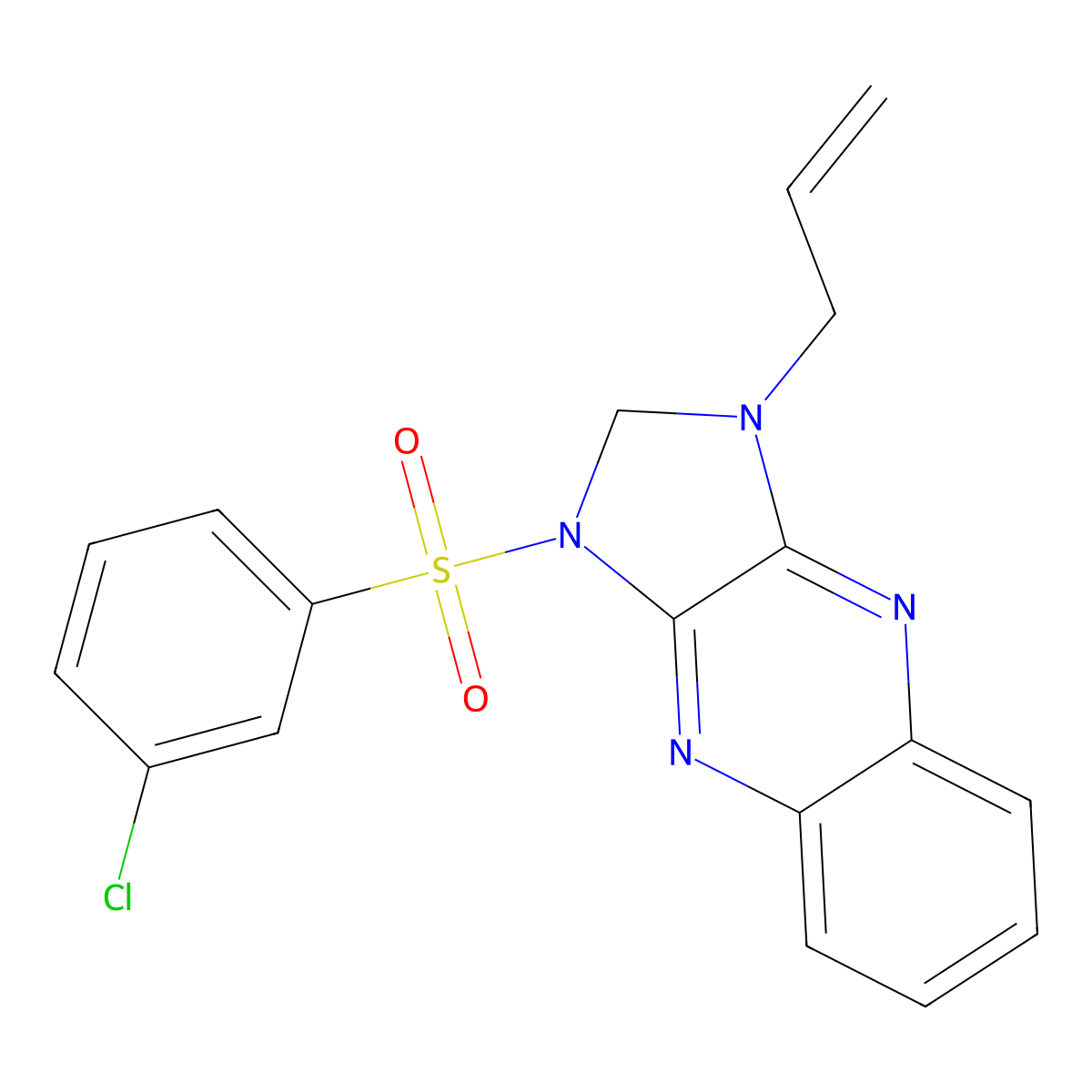 1-allyl-3-((3-chlorophenyl)sulfonyl)-2,3-dihydro-1H-imidazo[4,5-b]quinoxaline molecular structure, CAS 847369-23-7