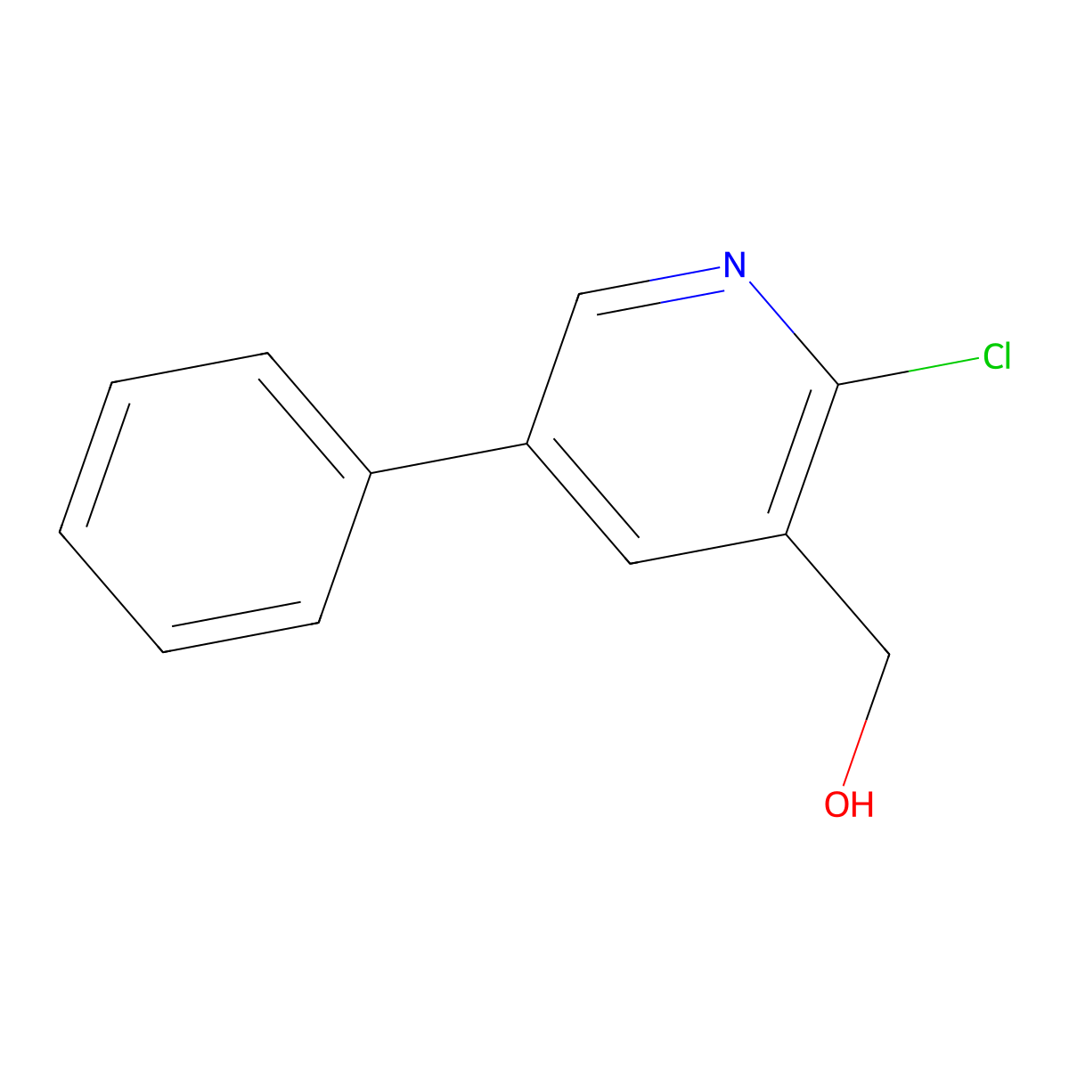 (2-Chloro-5-phenylpyridin-3-yl)methanol molecular structure, CAS 847370-40-5