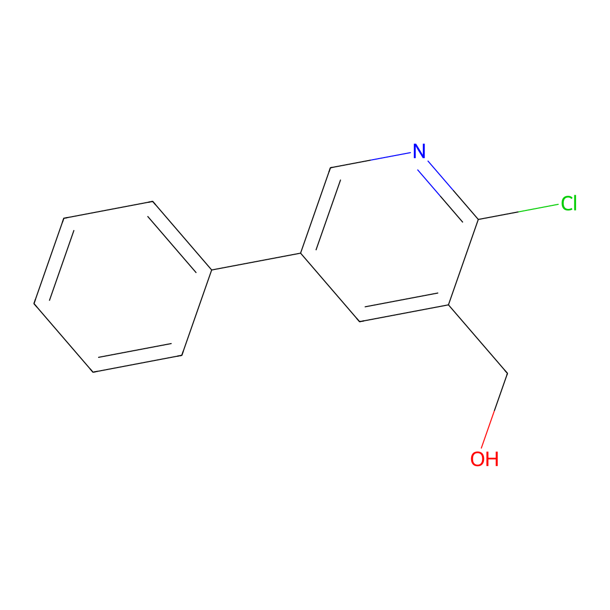 (2-Chloro-5-phenylpyridin-3-yl)methanol molecular structure, CAS 847370-40-5