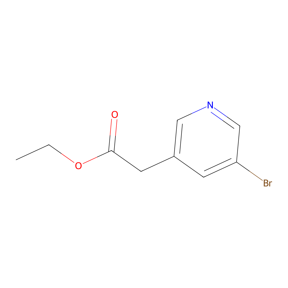 Ethyl 2-(5-bromopyridin-3-yl)acetate molecular structure, CAS 847375-33-1