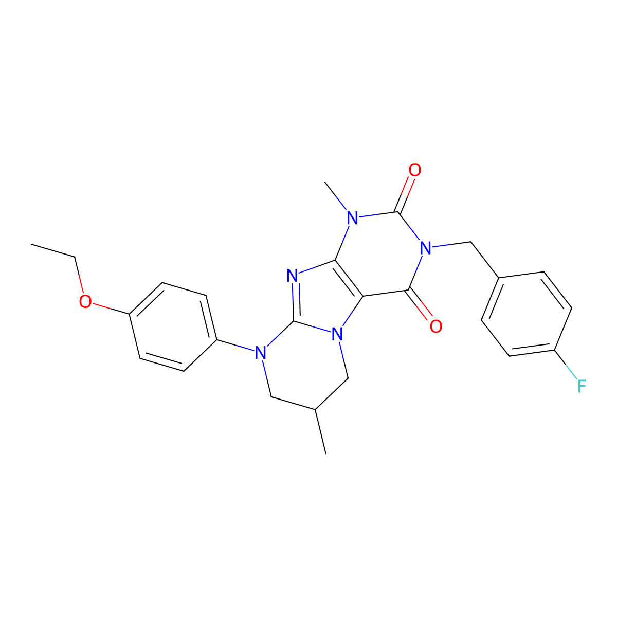 9-(4-ethoxyphenyl)-3-[(4-fluorophenyl)methyl]-1,7-dimethyl-7,8-dihydro-6H-purino[7,8-a]pyrimidine-2,4-dione molecular structure, CAS 847376-75-4