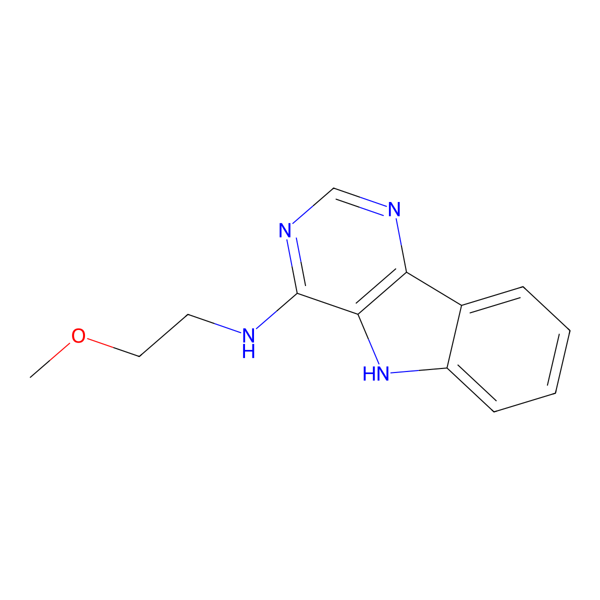 N-(2-methoxyethyl)-5H-pyrimido[5,4-b]indol-4-amine molecular structure, CAS 847377-11-1