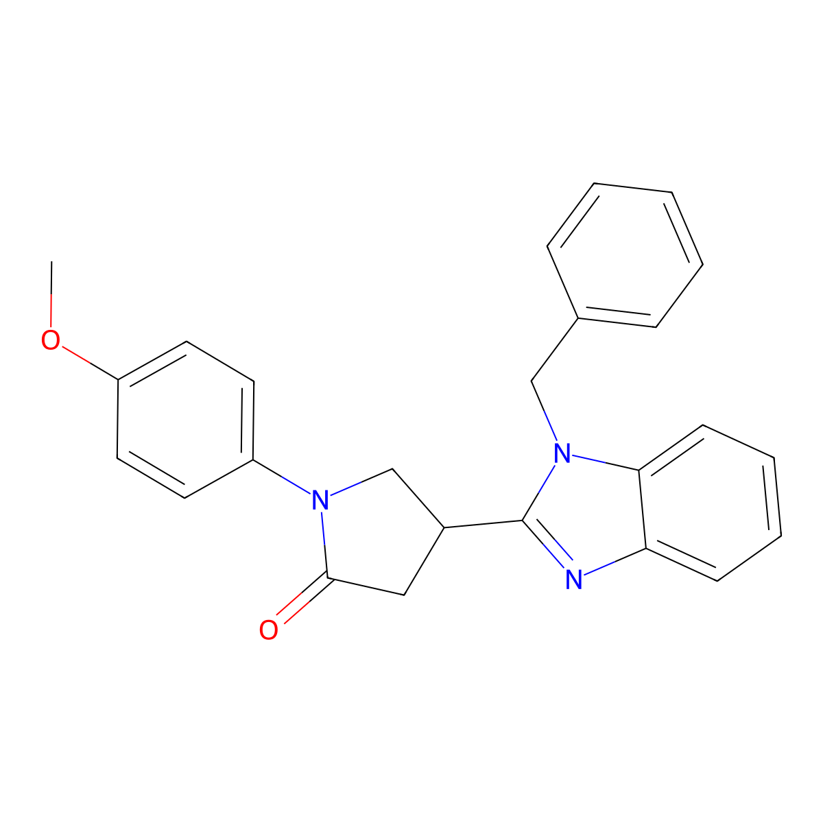 4-(1-benzyl-1H-benzo[d]imidazol-2-yl)-1-(4-methoxyphenyl)pyrrolidin-2-one molecular structure, CAS 847377-24-6